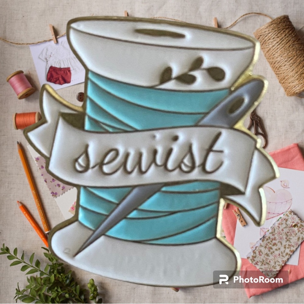Craft seamstress enamel pin